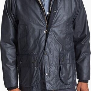 Barbour Navy Waxed Jacket with Liner